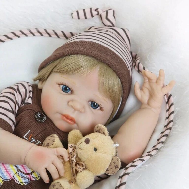 Anano Poupée Reborn réaliste en silicone pour bébé 45 cm